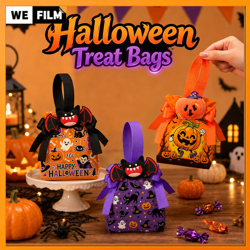 Halloween Drawstring Trick Or Treat Bag Candy Tote For Kids Gift ...