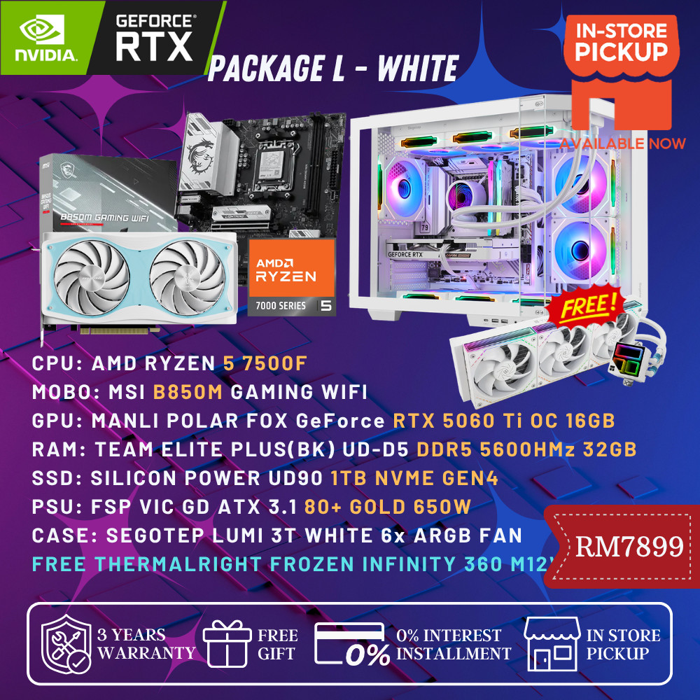 (READY STOCK) GAMING PC PACKAGE RTX 5060 Ti / INTEL / RYZEN CUSTOM ...