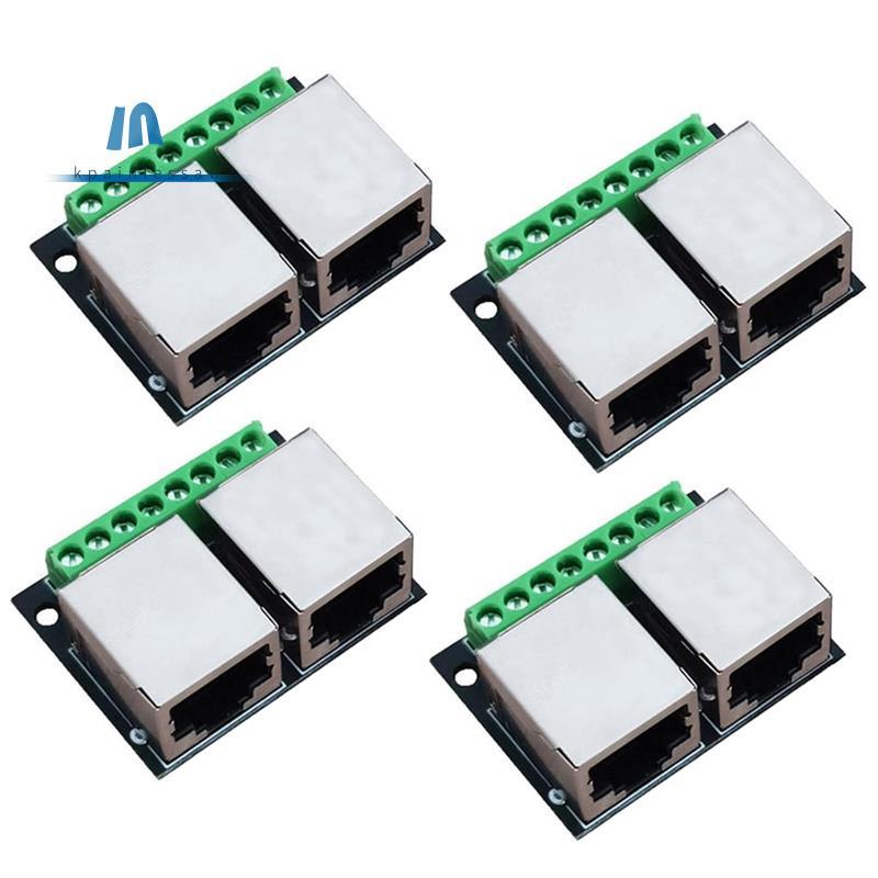 4PCS RJ45 Ethernet Dual Female Terminal Breakout Board,3.5mm Pitch ...