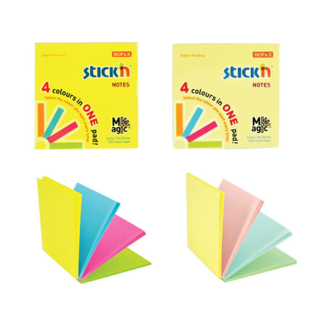 Hopax 3x3in Magic Notes 4in1 (Neon/Pastel) | Shopee Malaysia
