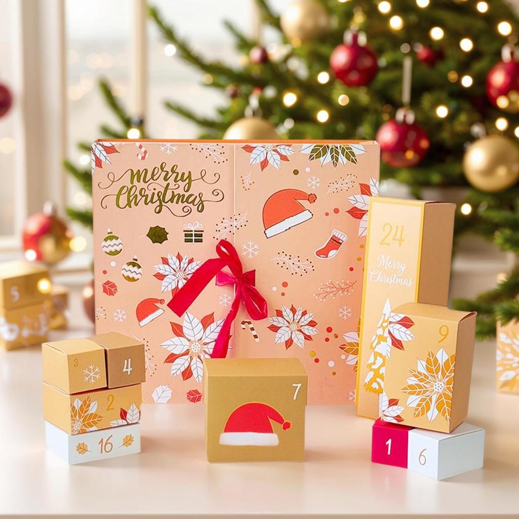 Christmas Advent Calendar Box 24 Days Countdown with Grids for Kids ...