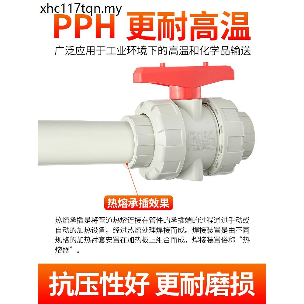 Rongsheng PPH Dual-Living Ball Catching Valve Hot-Melting Plug-In PPR ...