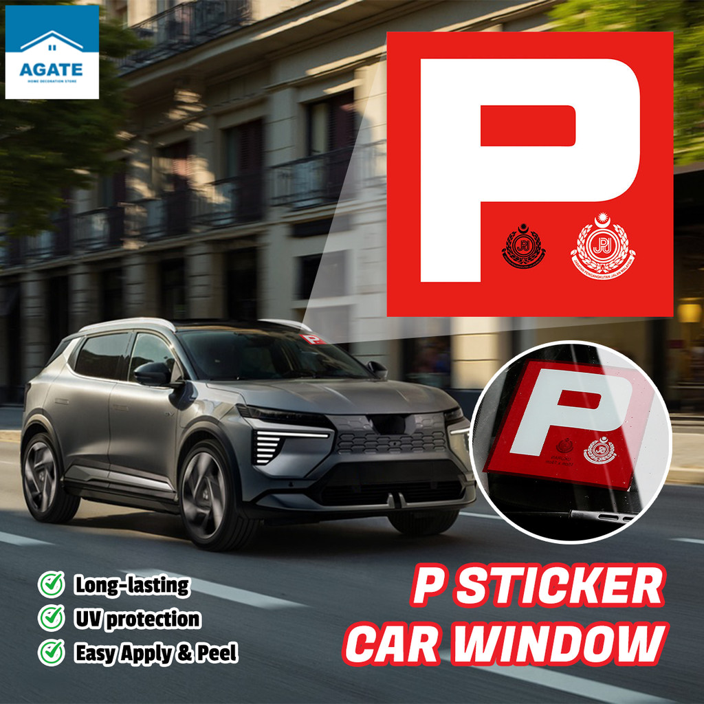 Car Sticker P (1set 2pcs) Reusable P Ukuran JPJ Static Electricity P ...