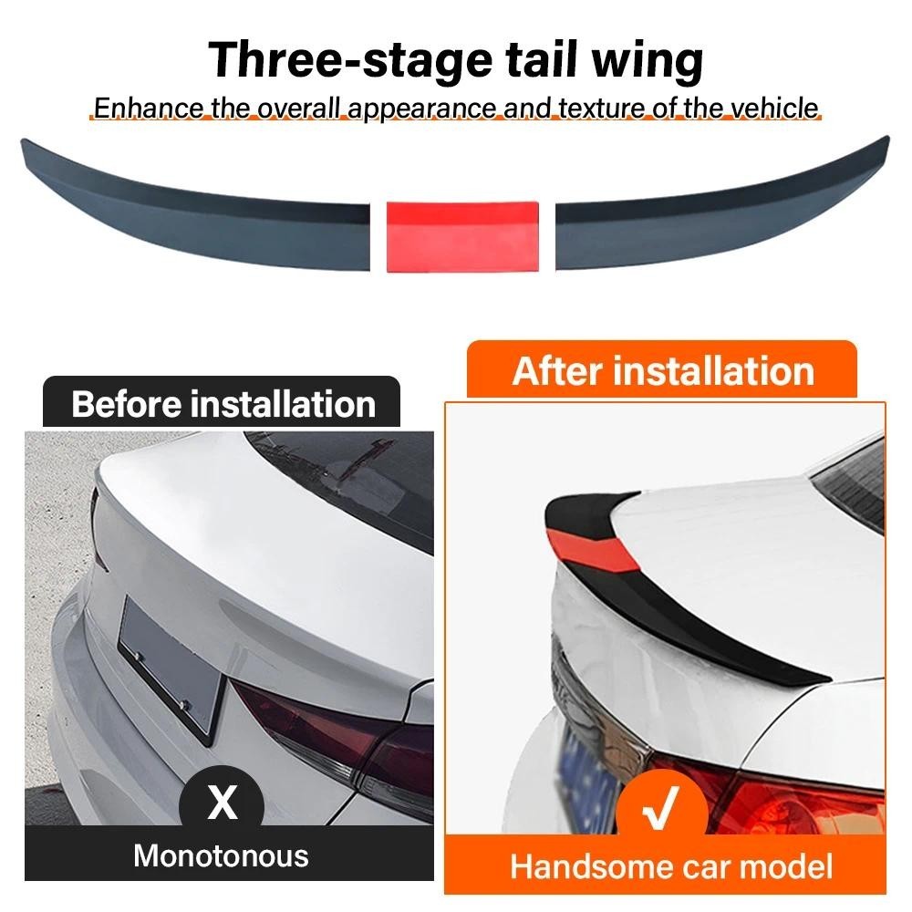 【Plug and Play】3 Tier Universal Adjustable Rear Wing Spoiler Visor ...