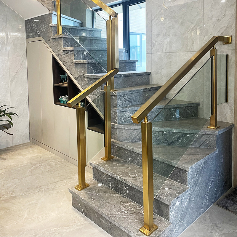 Stainless Steel Stair Armrest Self-Installed Tempered Glass Guardrail ...