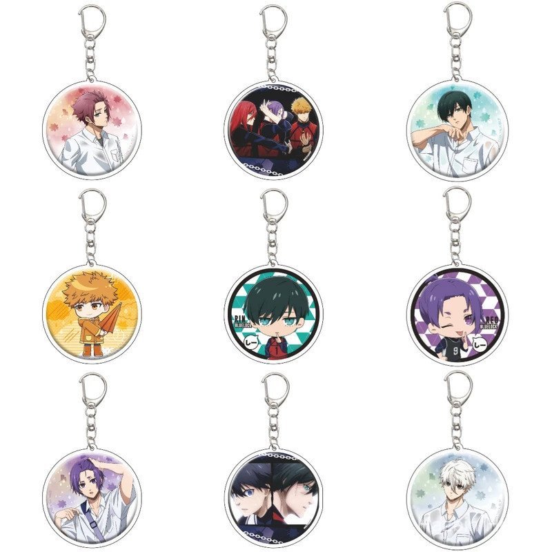 55MM Anime BLUE LOCK Keychain Jingo Raichi/Nagi Seishiro/Mikage Reo/Rin ...
