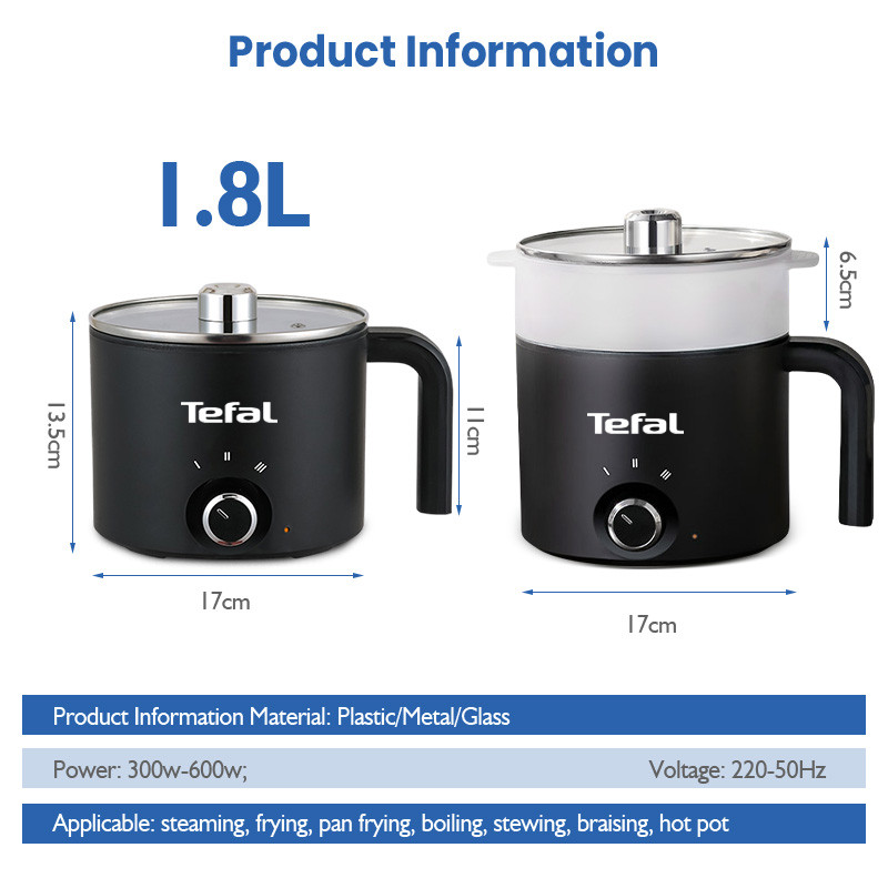 Tefal 1.8L Smart Electric Cooker Pot Touch Control Multifunctional Rice ...