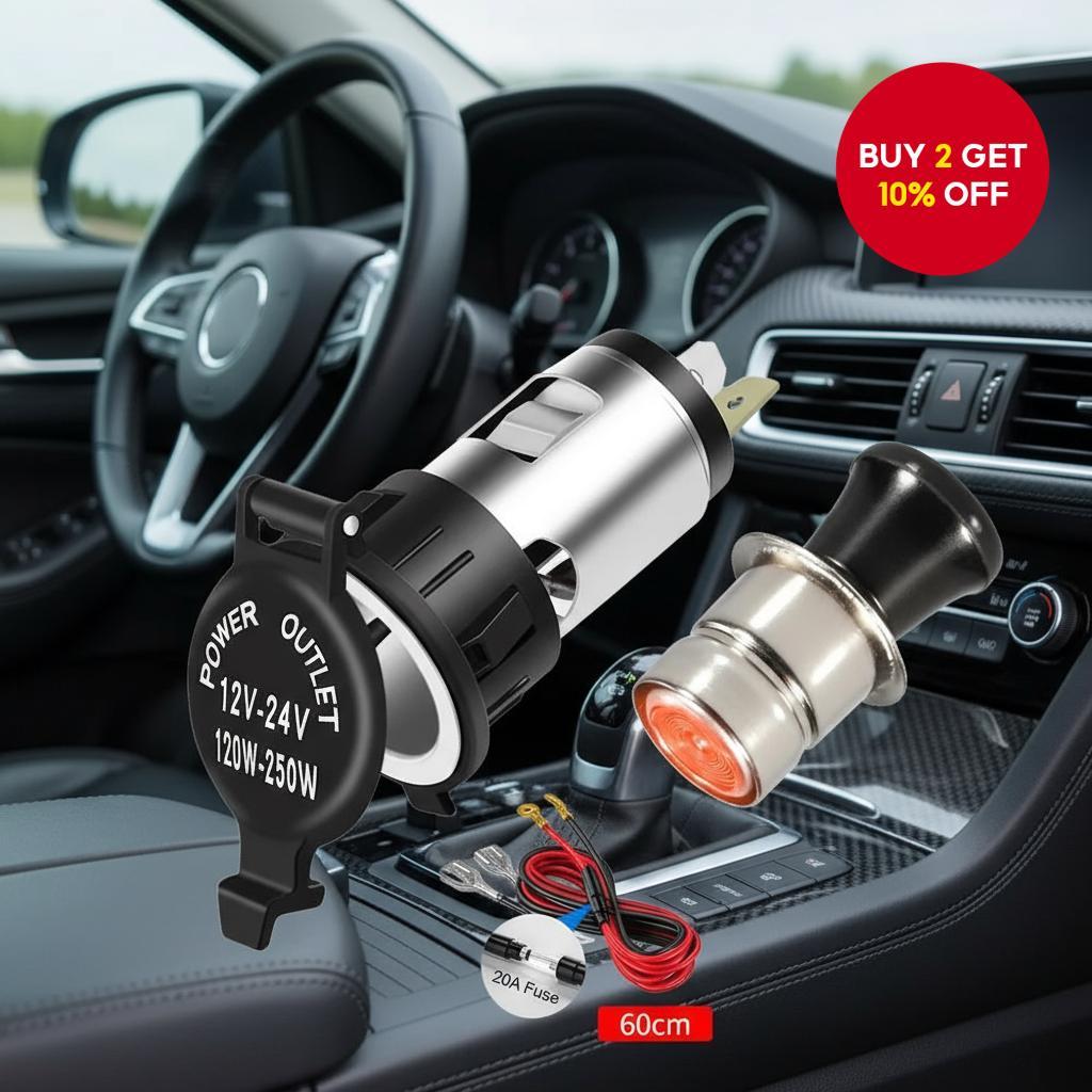 Universal Car Cigarette Lighter Socket Adapter, Portable Power Outlet ...