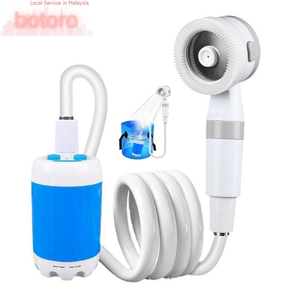 BOTORO Portable Camping Shower, Rechargeable 2 Spray Modes Electric ...