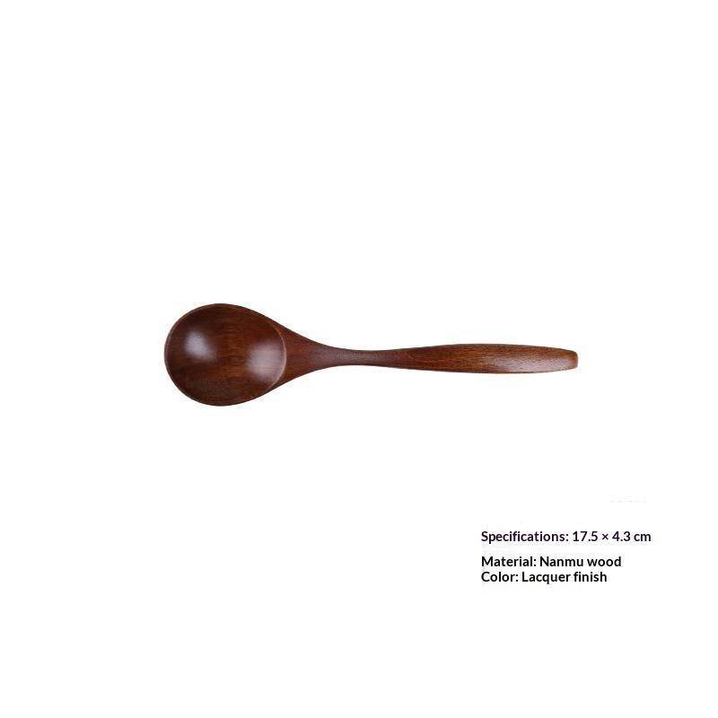 [color] Handmade Wooden Spoon Heat Resistant Non-toxic Coffee Dessert ...