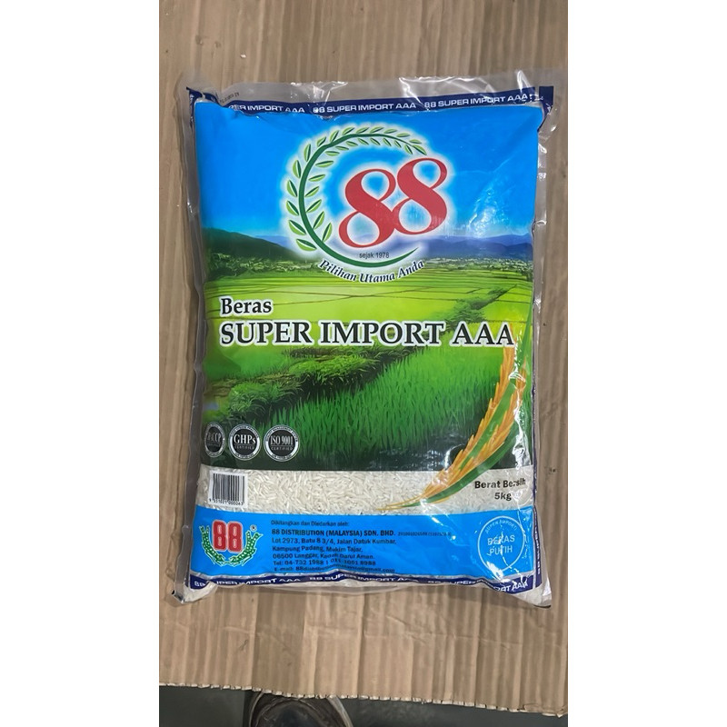 beras 88 AAA import hijau/biru (5kg) | Shopee Malaysia