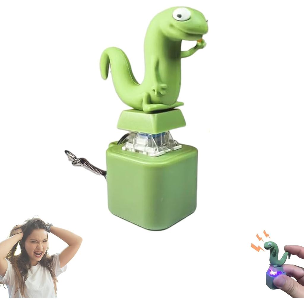 Lizard Keychain Sound Fidget Toy 2025 - Rechargeable LED Talking ...