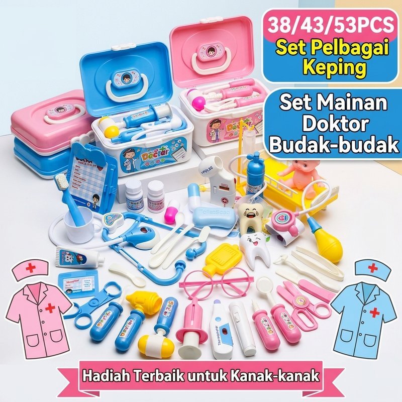Kids Doctor Toy Set Medical Dentist Role Play Simulation Kit With Carry ...