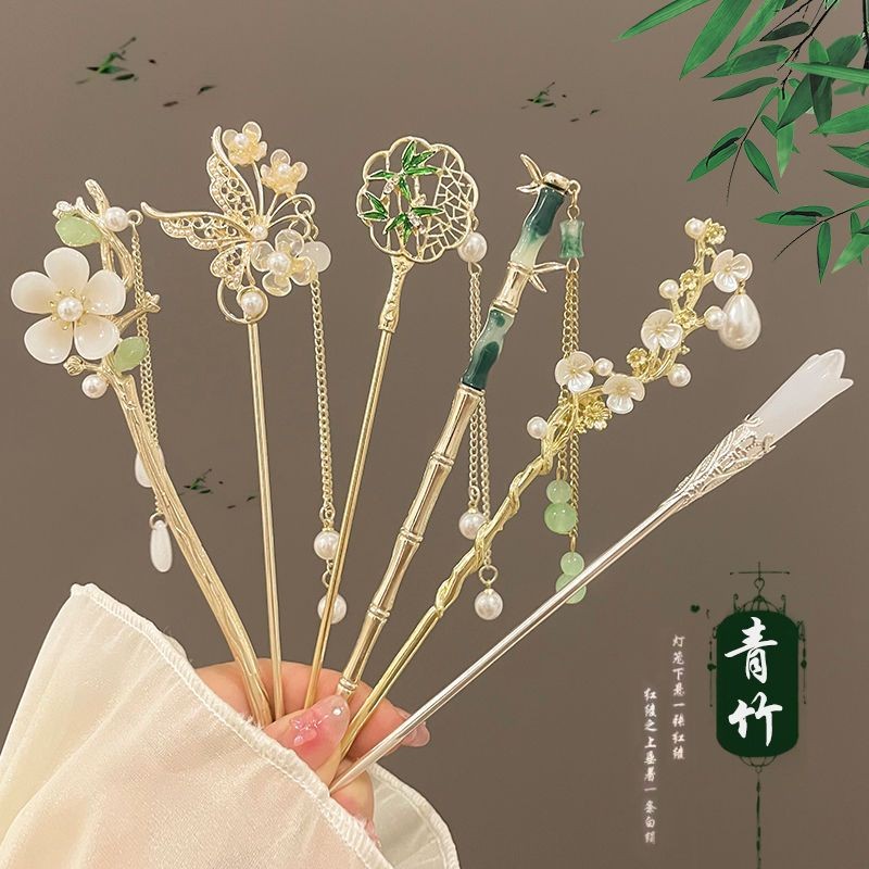 Hair Pins古风发簪女新中式2025新发钗子古装高级盘发汉服头饰Chinese Headwear Super Fairy Hanfu ...