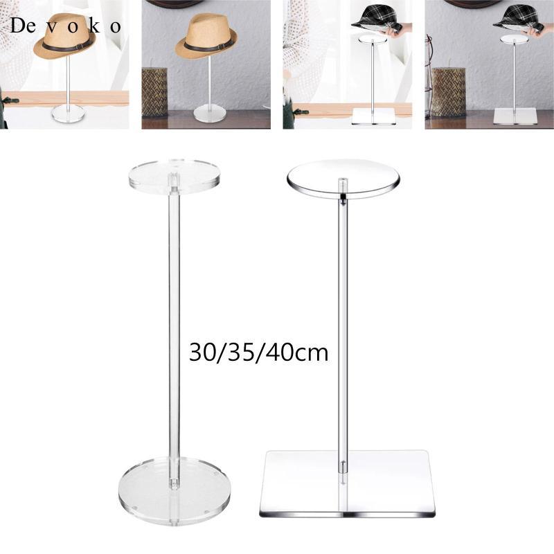 Devoko Acrylic Hat Stand Round Acrylic Riser Freestanding Storage Hat ...
