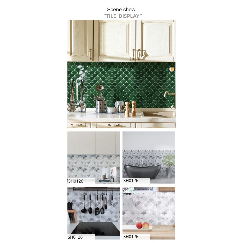 SIXIS Wall Stickers, Waterproof PVC Imitation Wall Tiles, Peel and ...