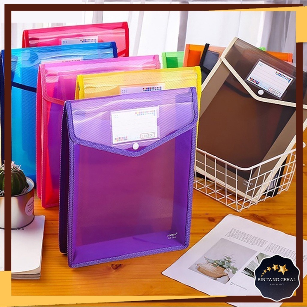 BC A4 Button File / Expandable Folder (1 pc) Office Children File ...