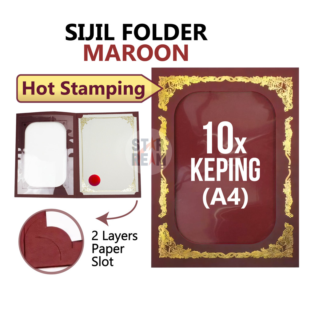 #TOP 1 Folder Sijil A4 Berkualiti Hot Stamping 10pcs Graduation ...