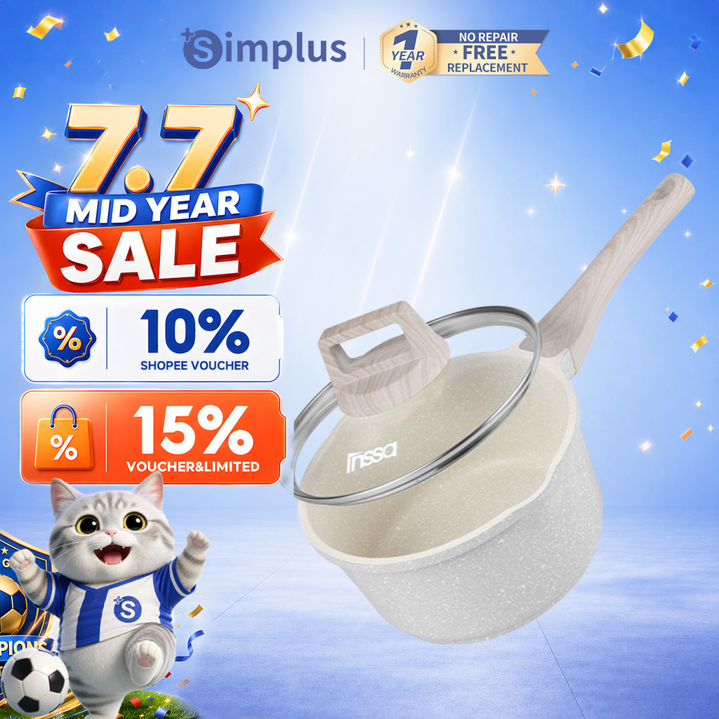 Simplus INSSA Sauce Pan | 18cm Diameter | Vanilla Gelato Series | Non ...