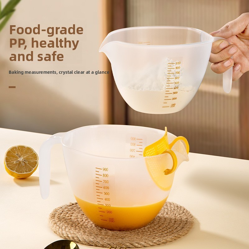 1000ml Egg Filter Measuring Cup with Strainer – Food Grade PP Baking ...