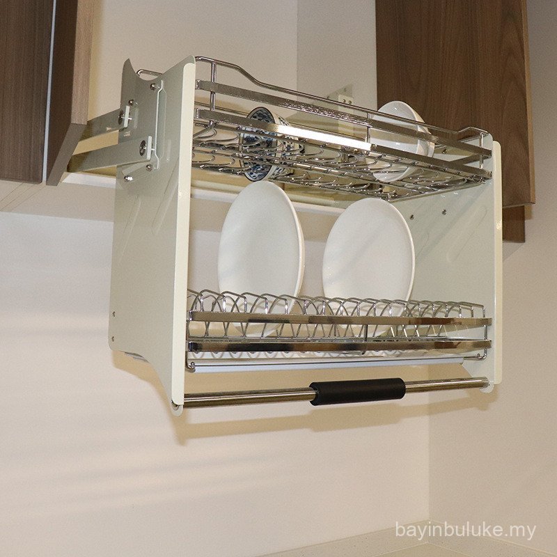 Kitchen Hanging Cabinet Stainless Steel Dish Rack Hanging Cabinet Pull ...