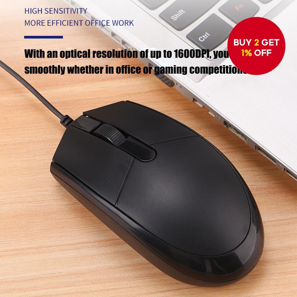 Silent USB Wired Optical Mouse for Computer Game, Office, Business ...