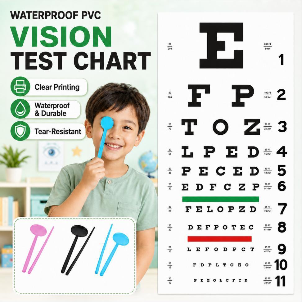 [Vision Test Tool] 🌟 Clear Print 🌟 Eye Chart Wall / Vision Test Snellen ...
