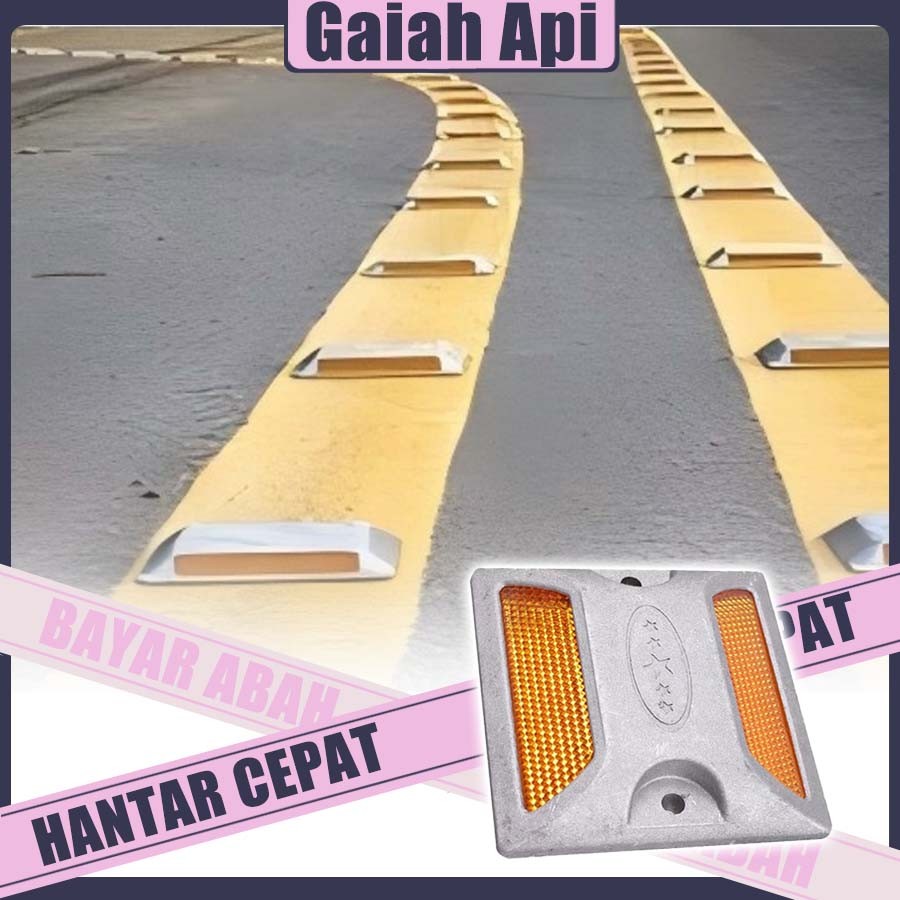 NEW！Aluminum Road Stud Reflective Ground Marker Traffic Safety | Shopee ...
