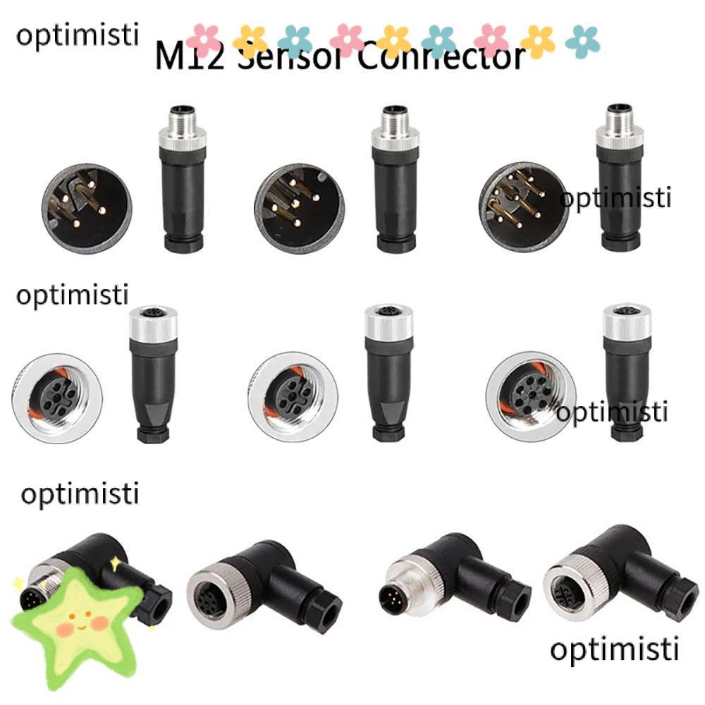 OPTIMISTI M12 Sensor Connector, Male Female Socket 4 5 8 Pin M12 ...