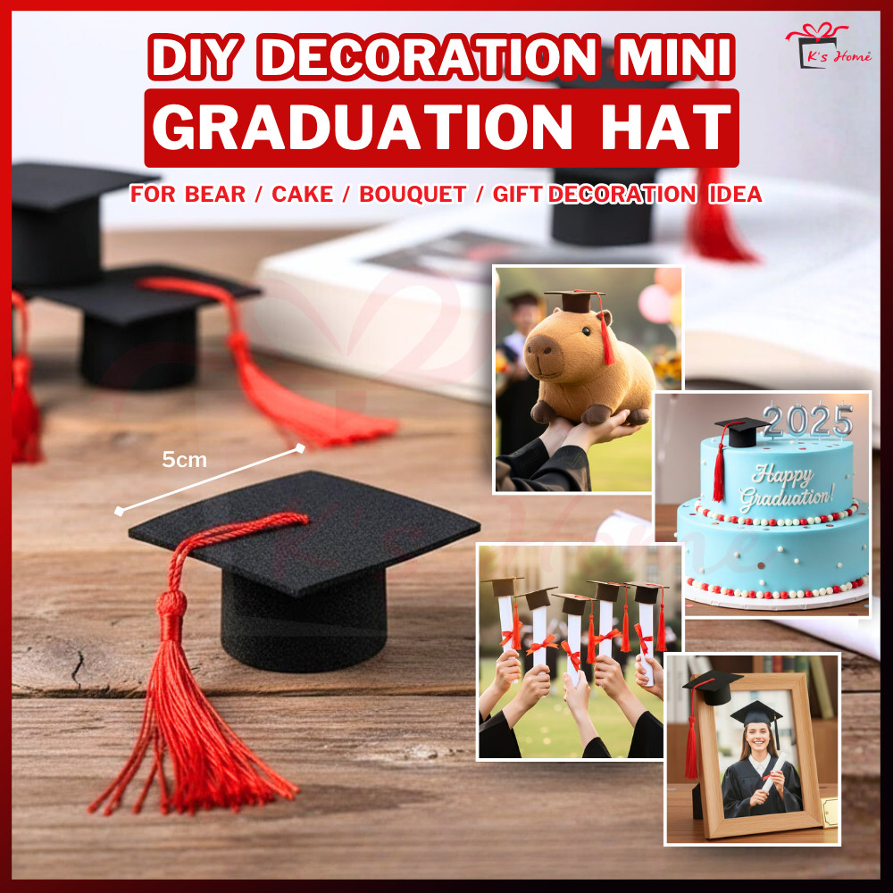 Mini Graduation Hat DIY Decoration | Hiasan Topi Graduasi Mini untuk ...