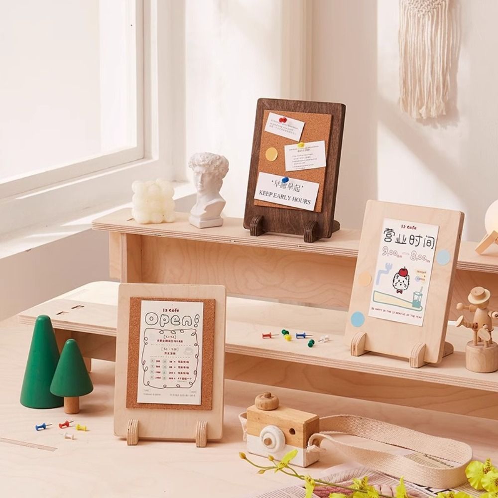 AHOUR Cork Message Board, Multi-Purpose Solid Wood Notice Pin Memo Rack ...