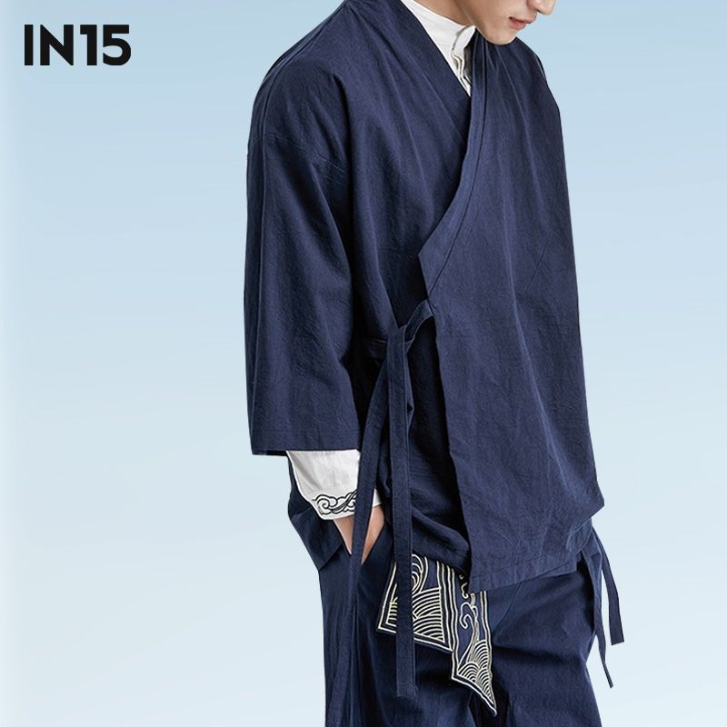 Spring Summer New Style Chinese Style Taoist Robe Three-quarter Sleeve ...