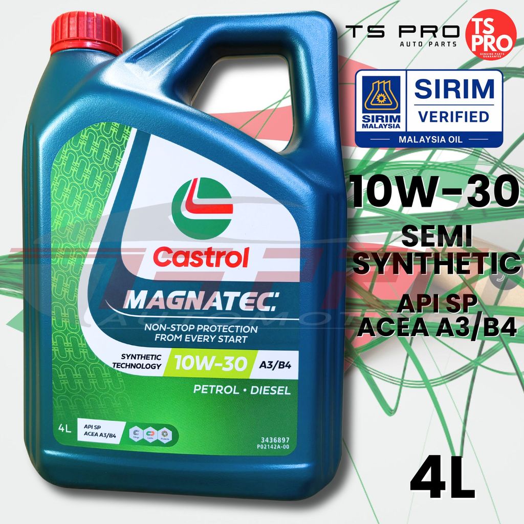 Castrol Magnatec 10W-30 API SP, ACEA A3/B4 Engine Oil (4L) - Semi ...