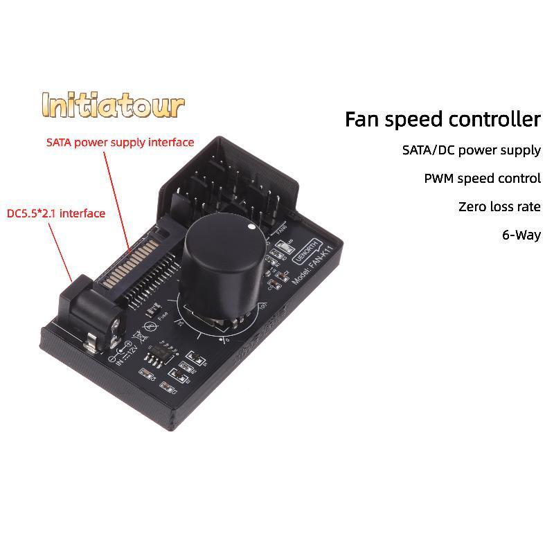 [Initiatour-t] PWM Fan Speed Controller SATA Power On 4Pin Fan Governor ...