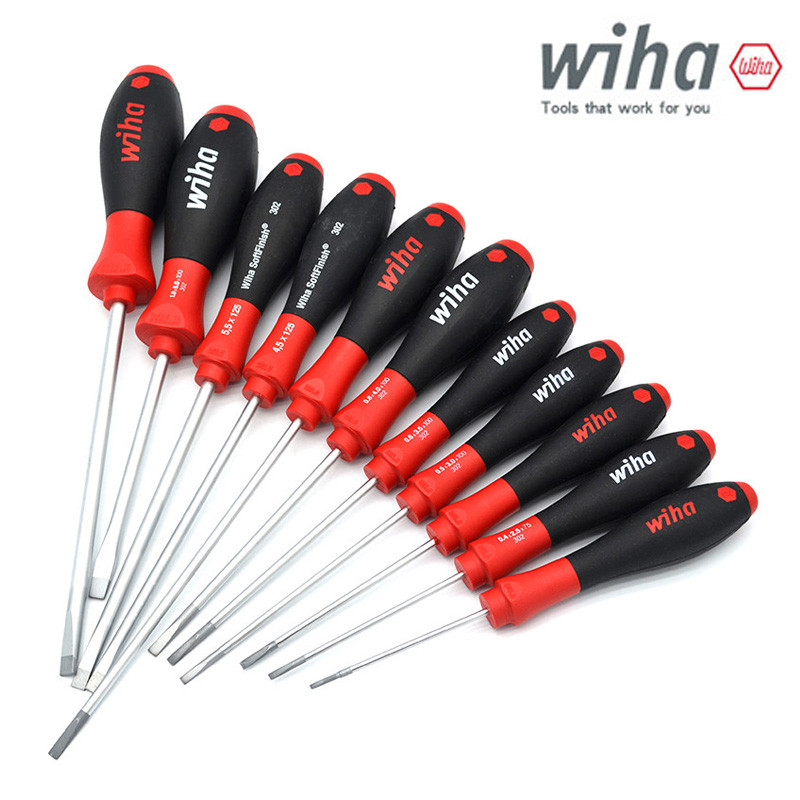 WIHA Slotted Screwdrivers with Round Blade for Low-lying Screws Non ...