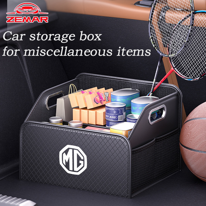MG Leather Car Folding Storage Box Car Trunk Storage Box ...