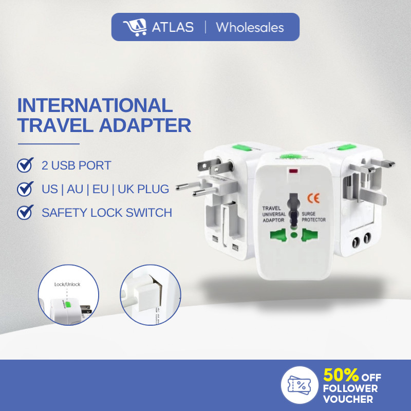 ATLAS Worldwide Universal adapter International Travel Adapter Charger ...