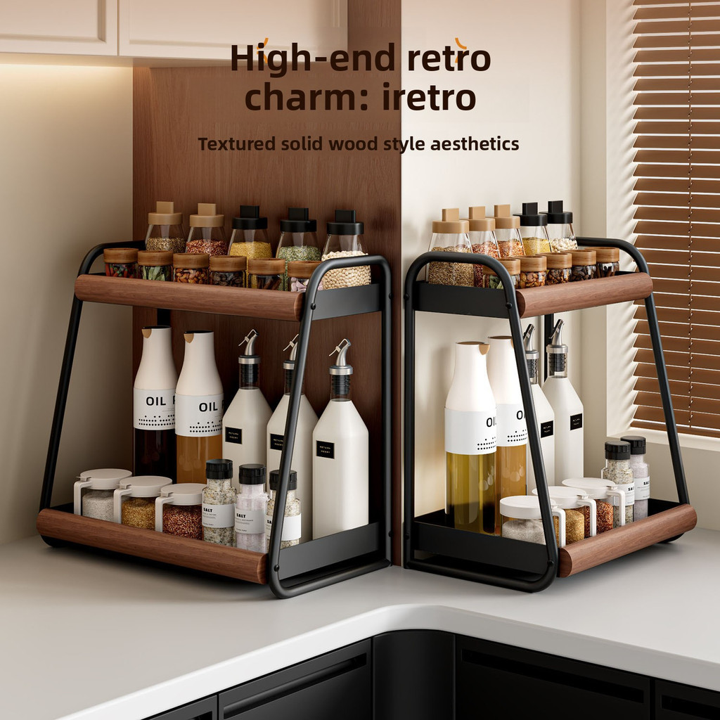 Kitchen Spice Rack Seasoning Storage Rack Double-layer Countertop Multi ...