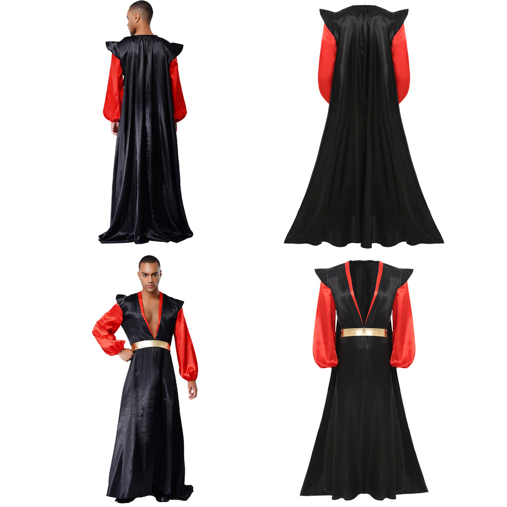 Eandarui Men Halloween Theme Party Arabian Villain Cosplay Costume Deep ...