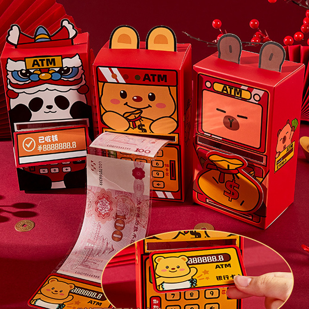Fun Red Envelope 2026 New Year Pull-out Style Creative Storage Cute DIY ...
