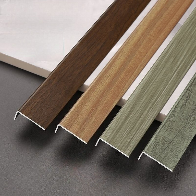 Aluminum Alloy Edge Strip Right Angle Concealed Edge Strip Wood Grain ...