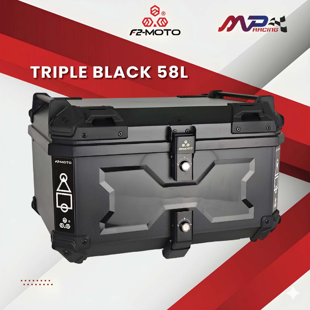 F2 Box ABS 58L Top Box,X logo,All black, premium Grade | Shopee Malaysia