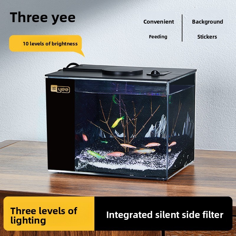 Fish Tank One-Piece Finished Product Desktop Aquarium Fish Tank Living ...