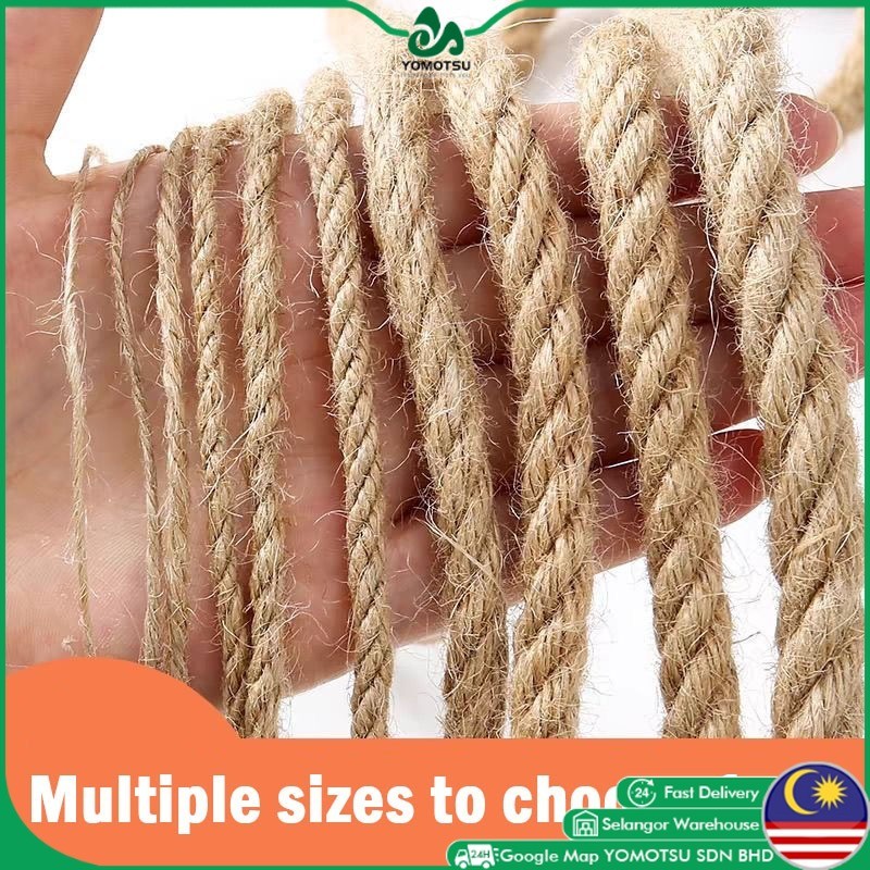 New 1-10mm Hand-Woven Jute Rope in Natural Color, 20M/Roll, Decorative ...