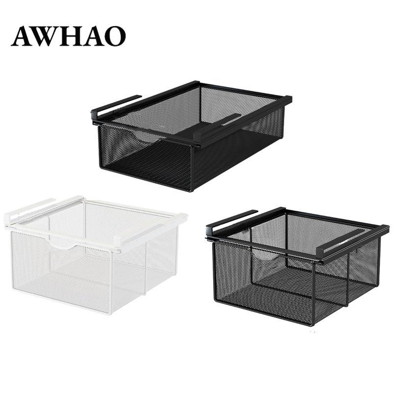 [AWHAO] Extendable Storage Basket for under The Shelf, Hanging Drawer ...
