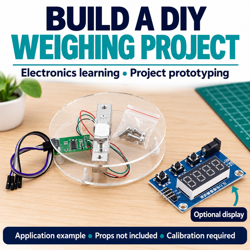 5kg Load Cell HX711 Weighing Scale Kit Acrylic Platform Assembled DIY ...