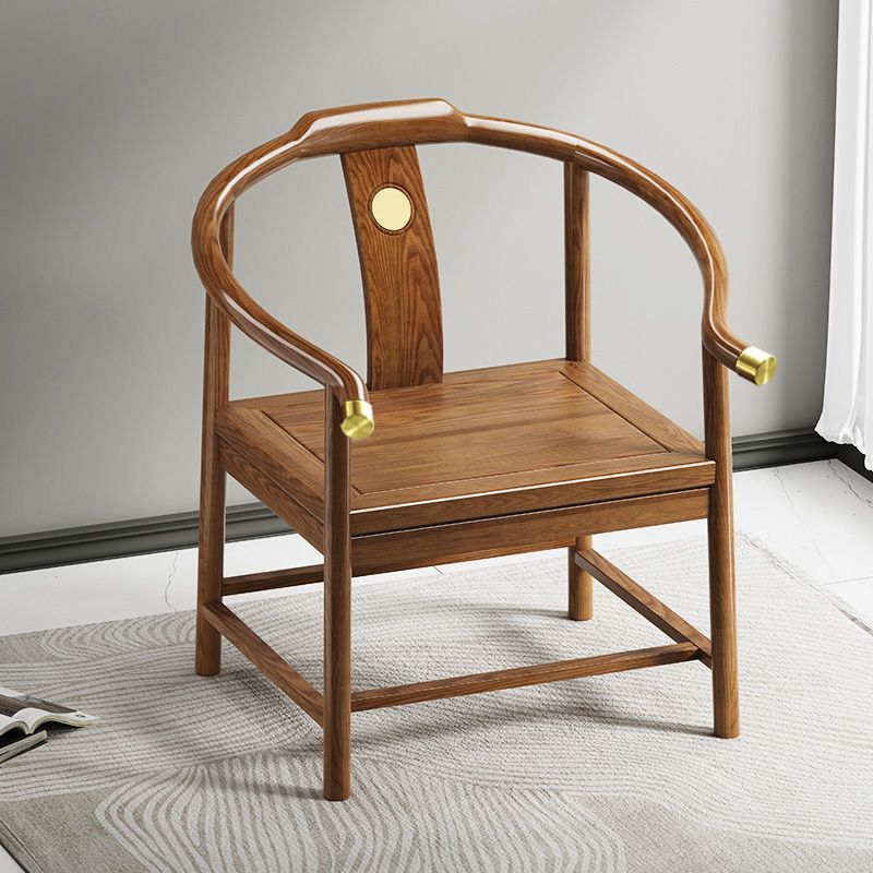 New Chinese-style solid wood master's armchair, antique crescent-shaped ...