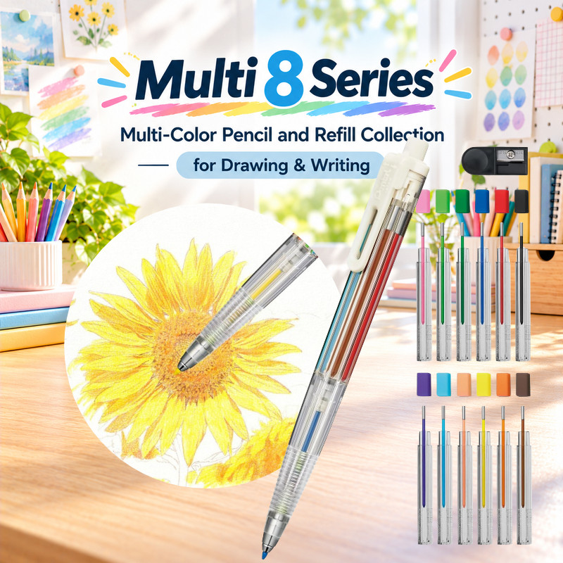 Pentel Multi 8 Series Multi-Color Pencil and Refill Collection for ...