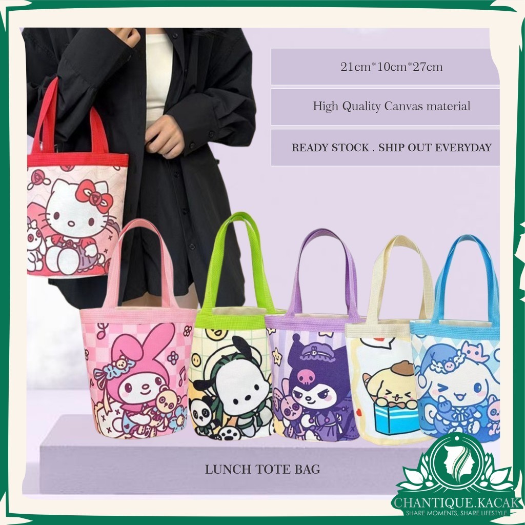 CK Sanrio Handbag Canvas Tote Bag Kuromi Hello Kitty My Melody Anime ...