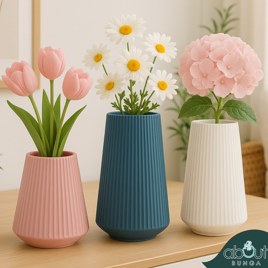 Pasu Hiasan Ruang Tamu Pasu Plastik Plastic Vase Artificial Flower ...